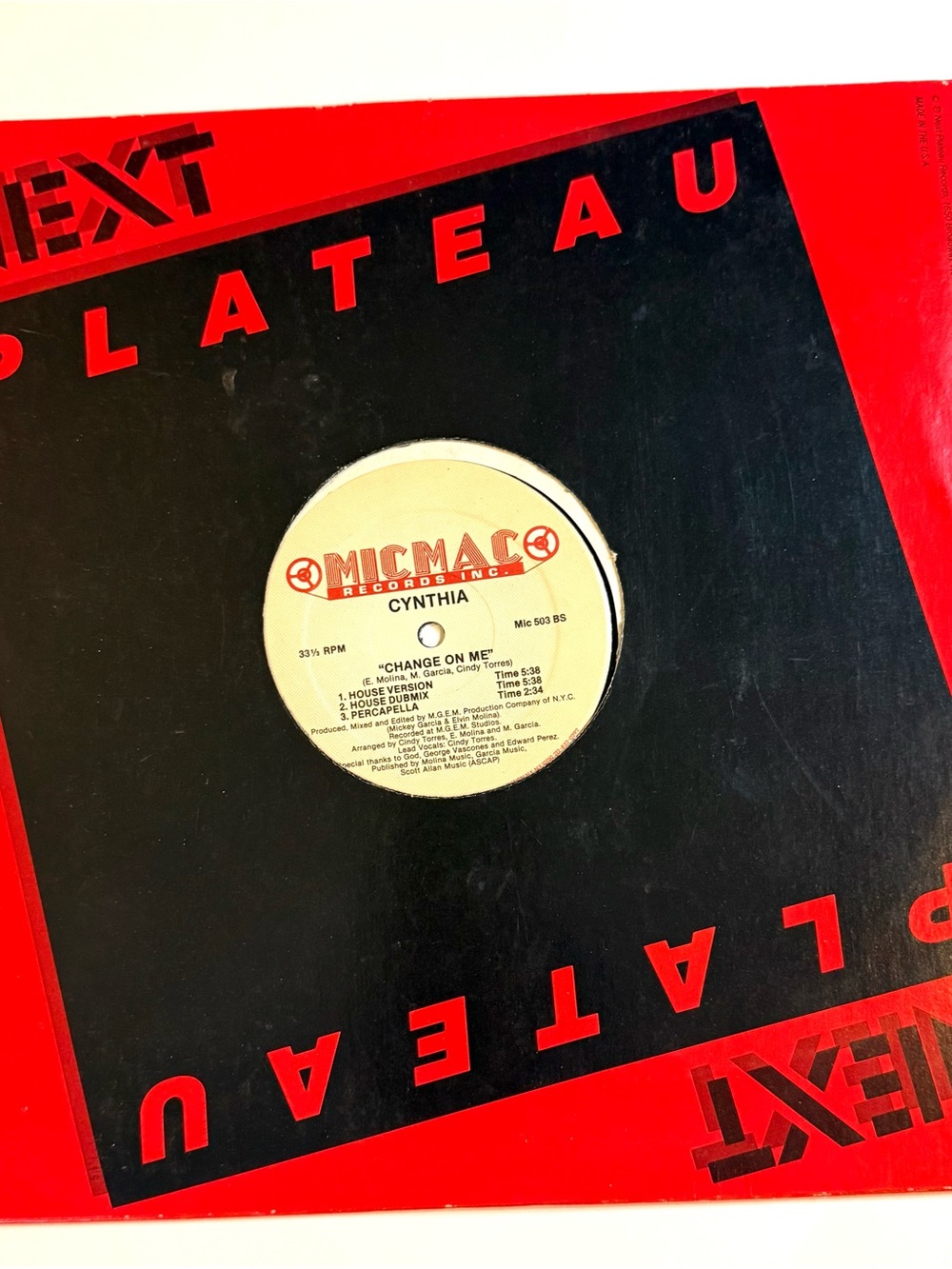 Cynthia – Change On Me 12" Vinyl Record 1989 Micmac Freestyle Music